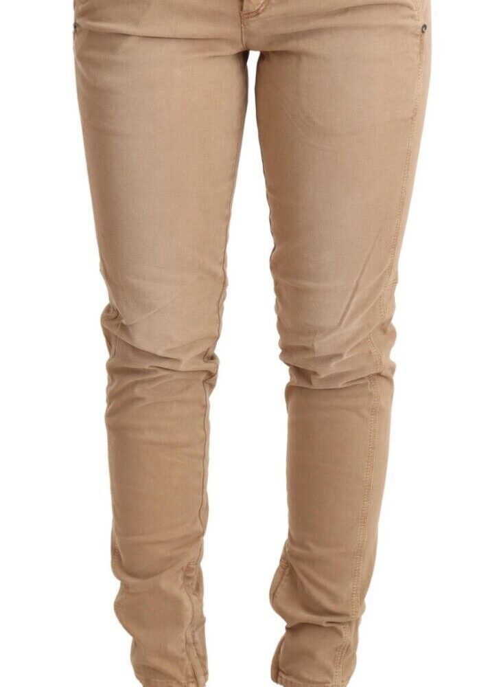 Chic Low Waist Skinny Cotton Trousers