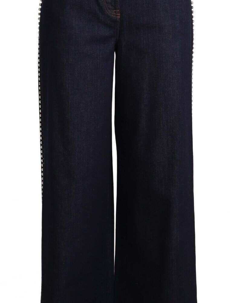 Elegant Dark Blue Flare Denim Jeans