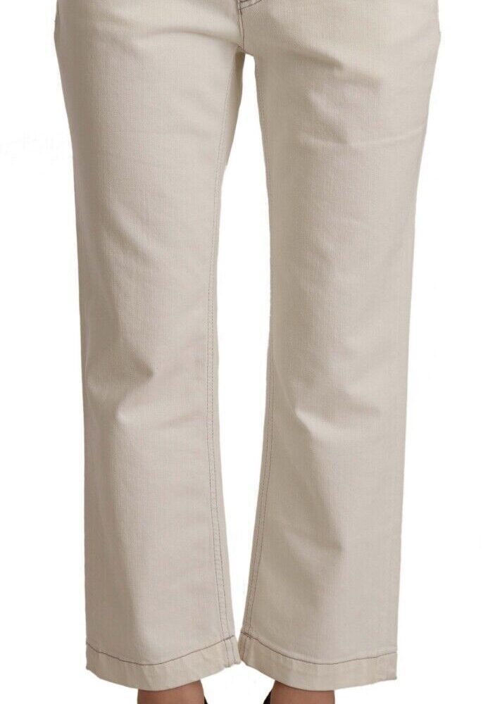 Chic Off-White Cropped Jeans - Fashionista Must-Have