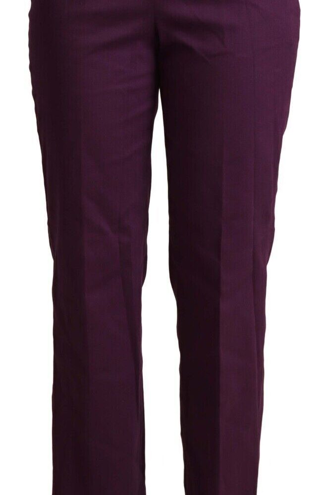 Elegant Violet High Waist Tapered Pants