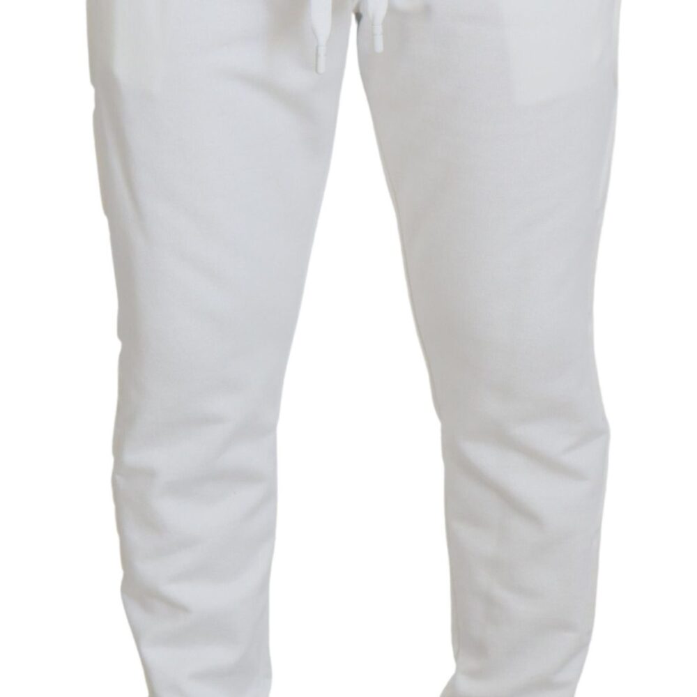 Elegant White Cotton Sweatpants