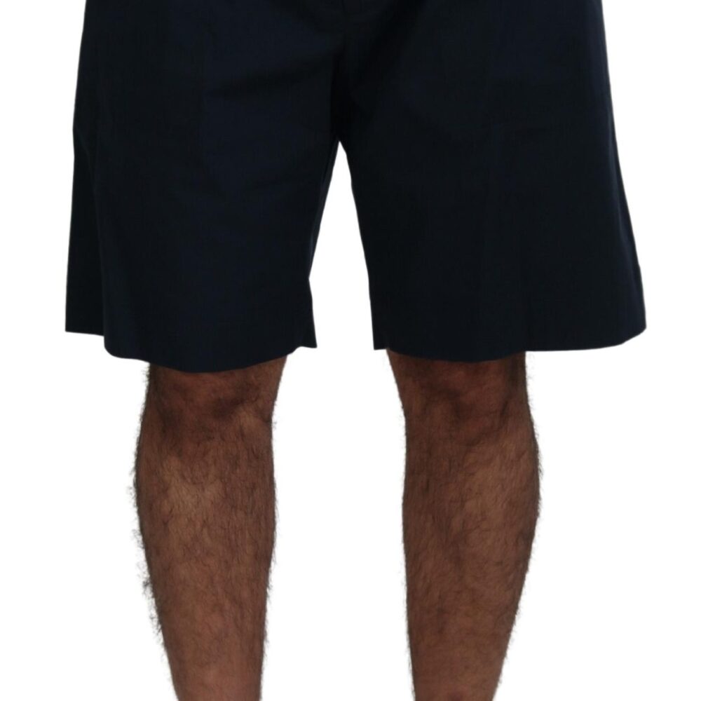 Elegant Blue Cotton Blend Shorts