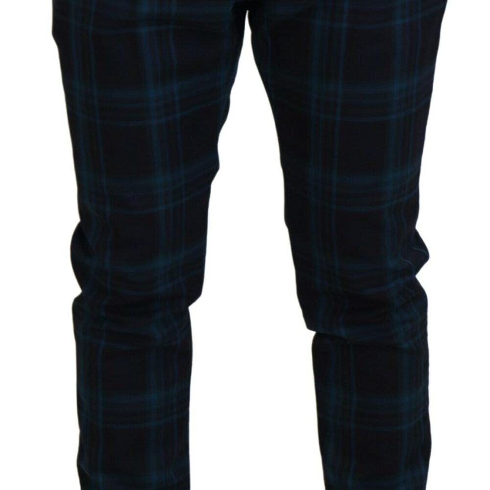 Elegant Plaid Wool Dress Pants