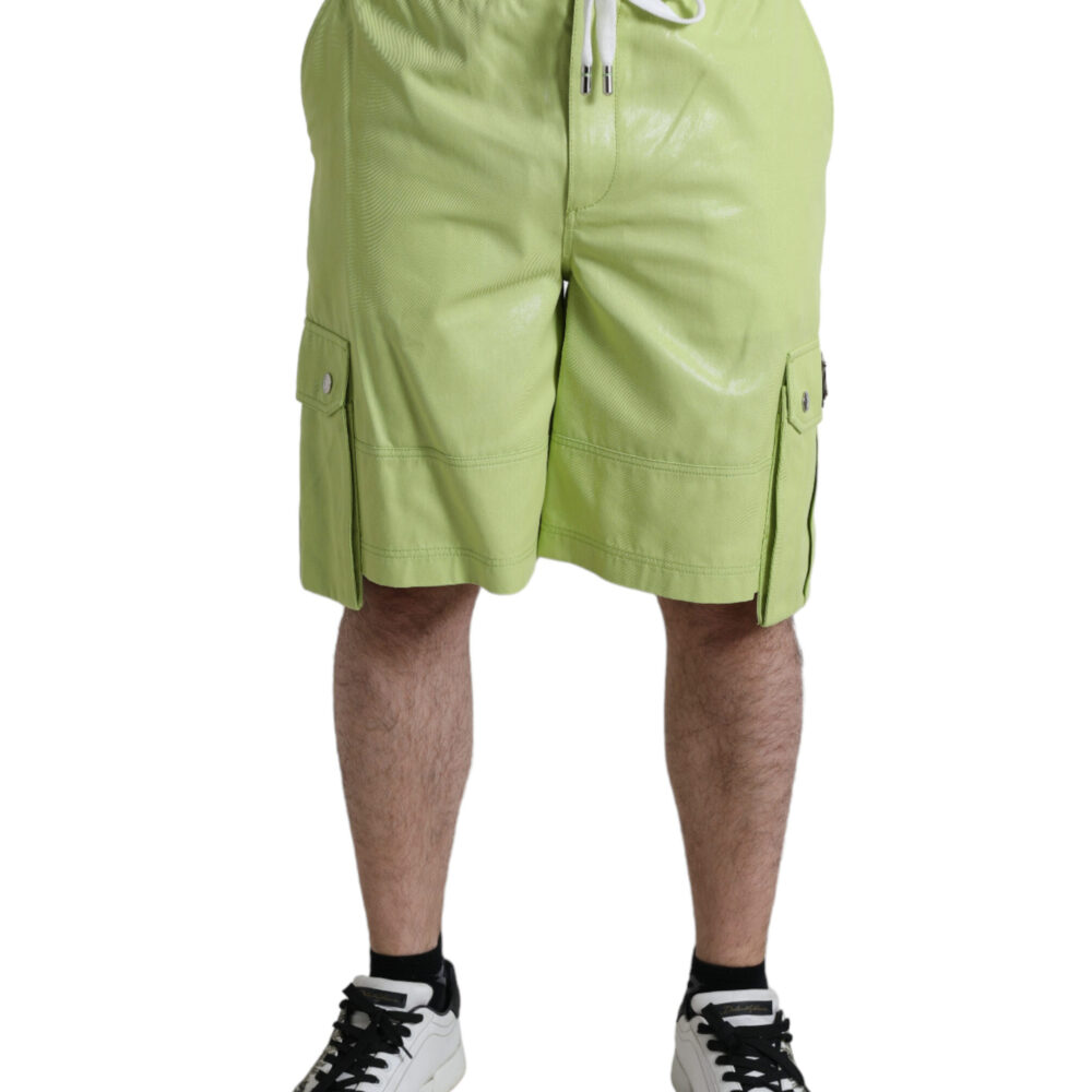 Chic Light Green Cotton Bermuda Shorts