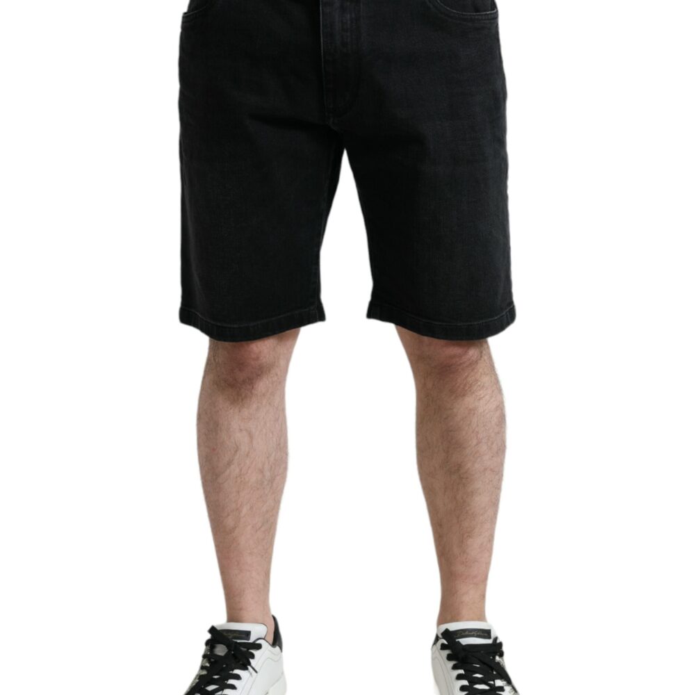 Chic Black Bermuda Denim Shorts