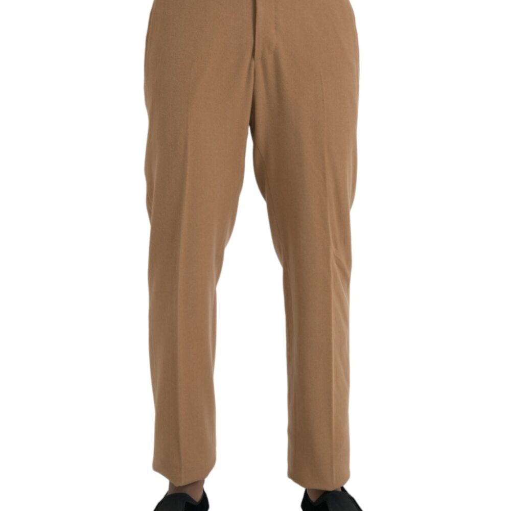 Beige Cashmere Men Straight Fit Dress Pants
