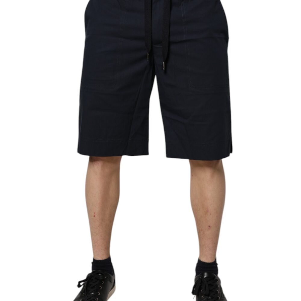 Dark Blue Cotton Bermuda Sweatshorts Shorts