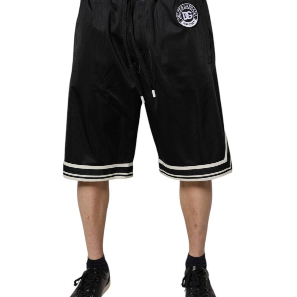 Black White Men Bermuda Sweatshorts Shorts