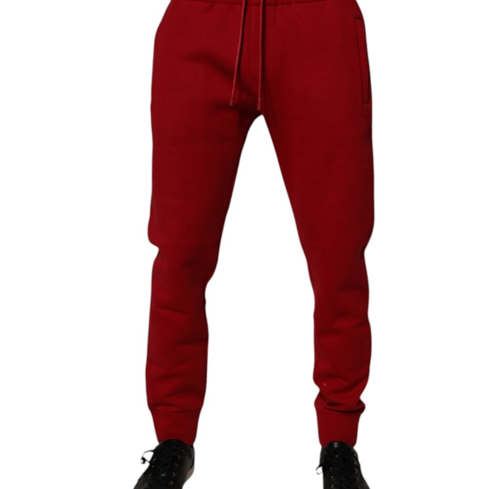 Red DG Logo Cotton Jogger Men Sweatpants Pants