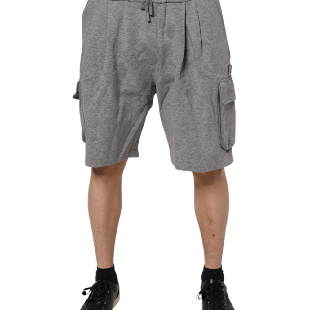 Gray Cotton Cargo Bermuda Sweatshorts Shorts