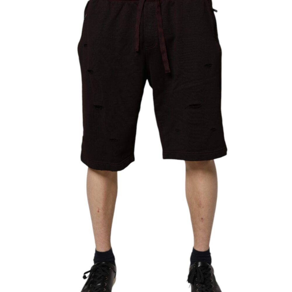 Bordeaux Cotton Bermuda Sweatshorts Shorts