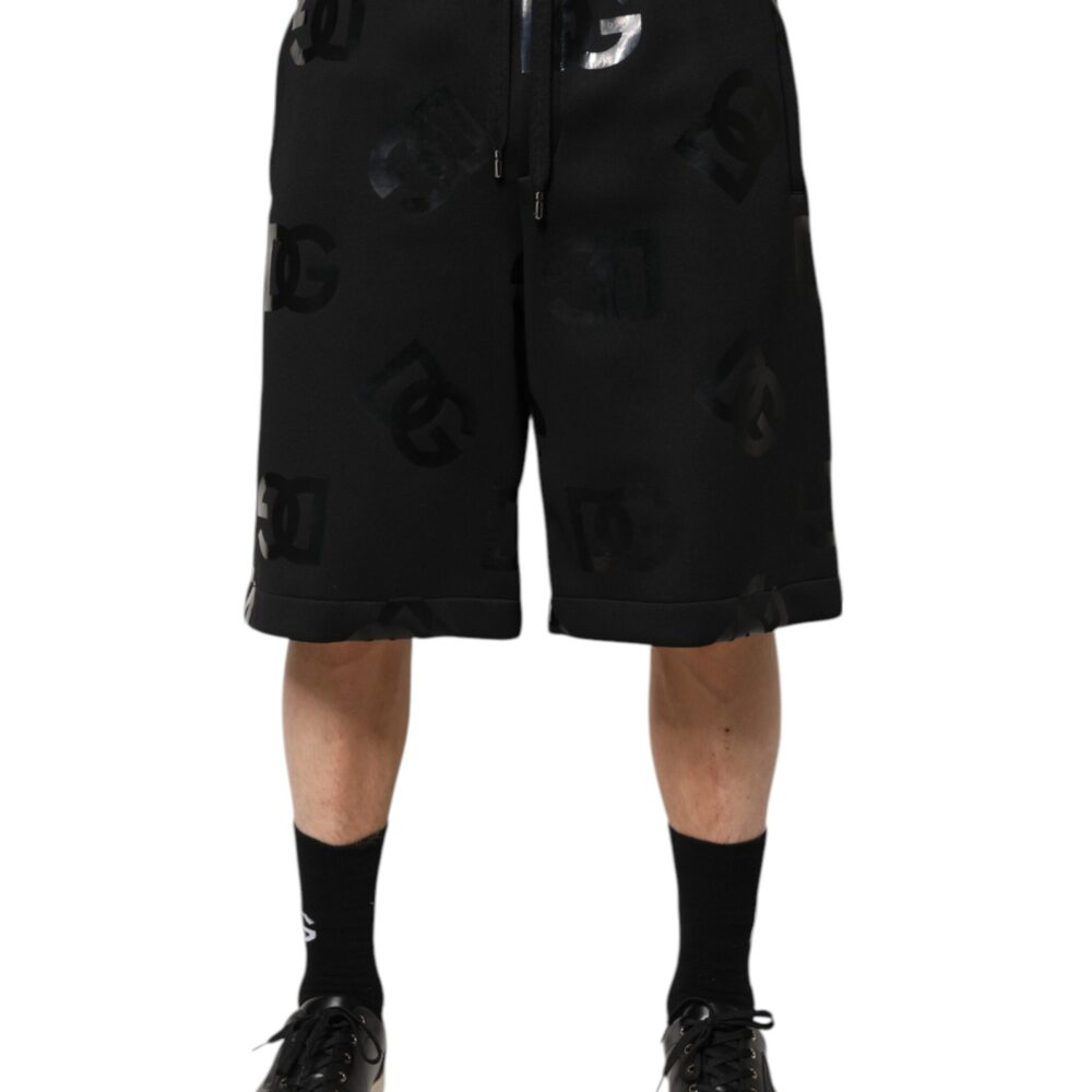 Black Logo Cotton Bermuda Sweatshorts Shorts