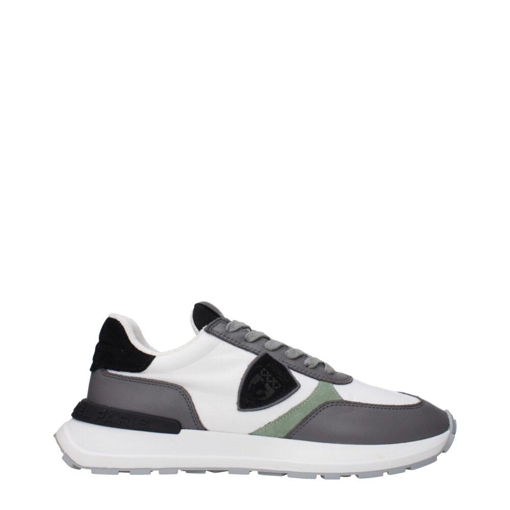 White Fabric Sneakers