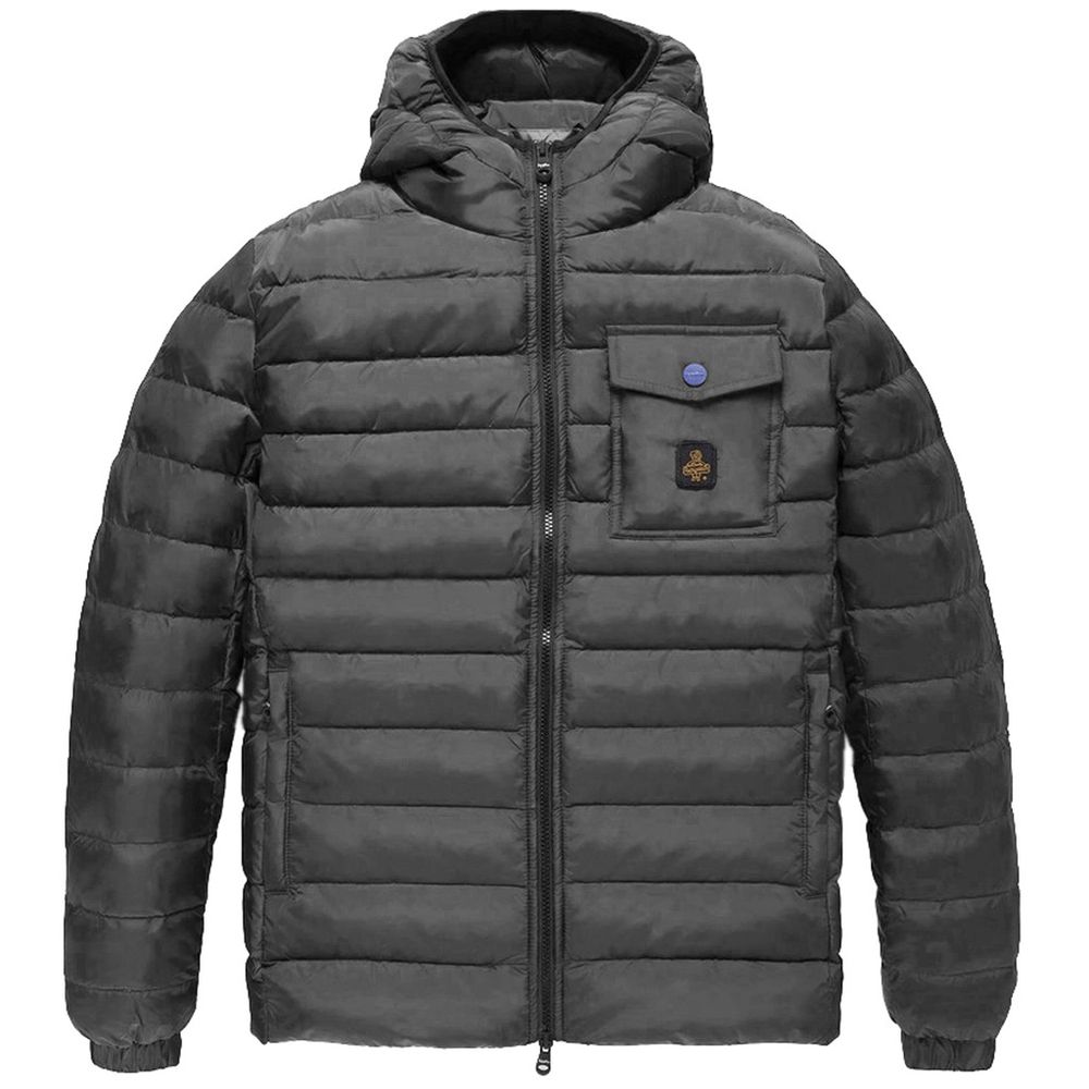 Gray Nylon Men's Down Jacket
