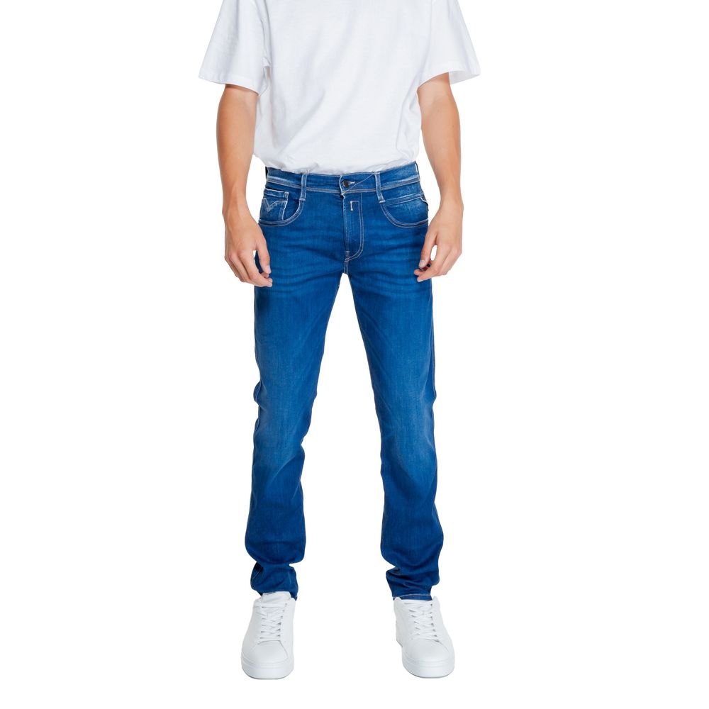 Blue Cotton Relaxed Fit Jean