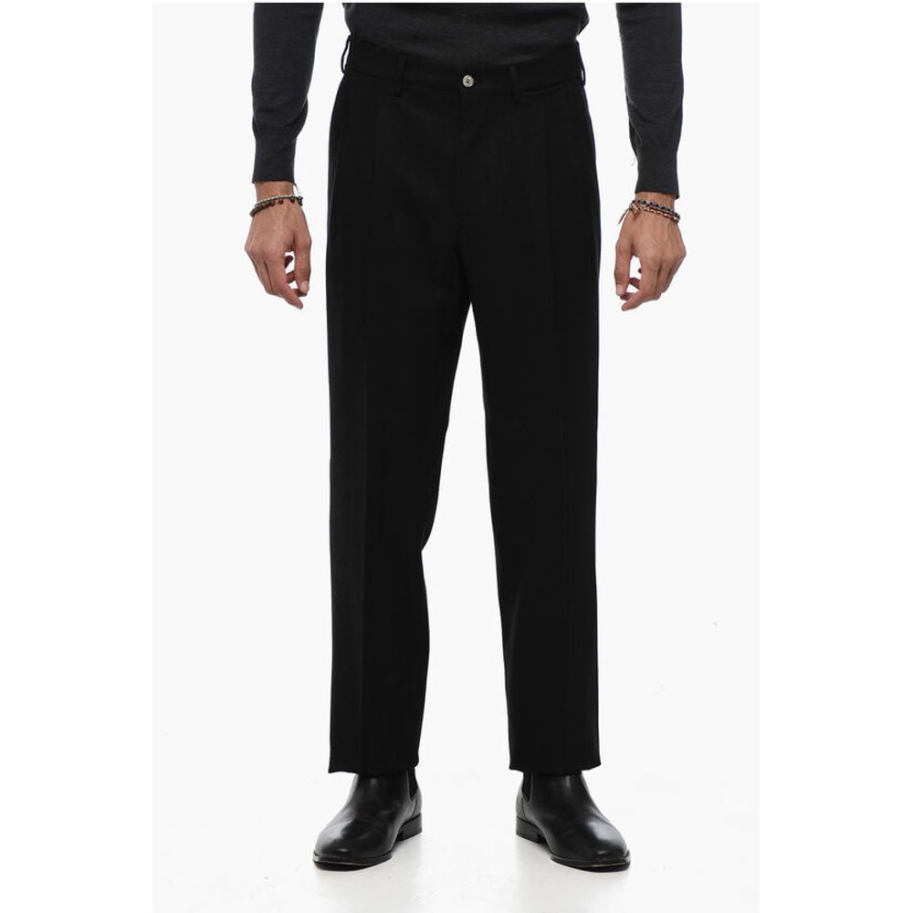 Double-Pleat Wool Blend Pants
