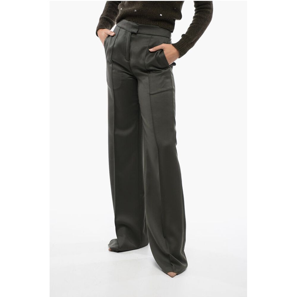 Wool Wide-Leg Pants with High Waist