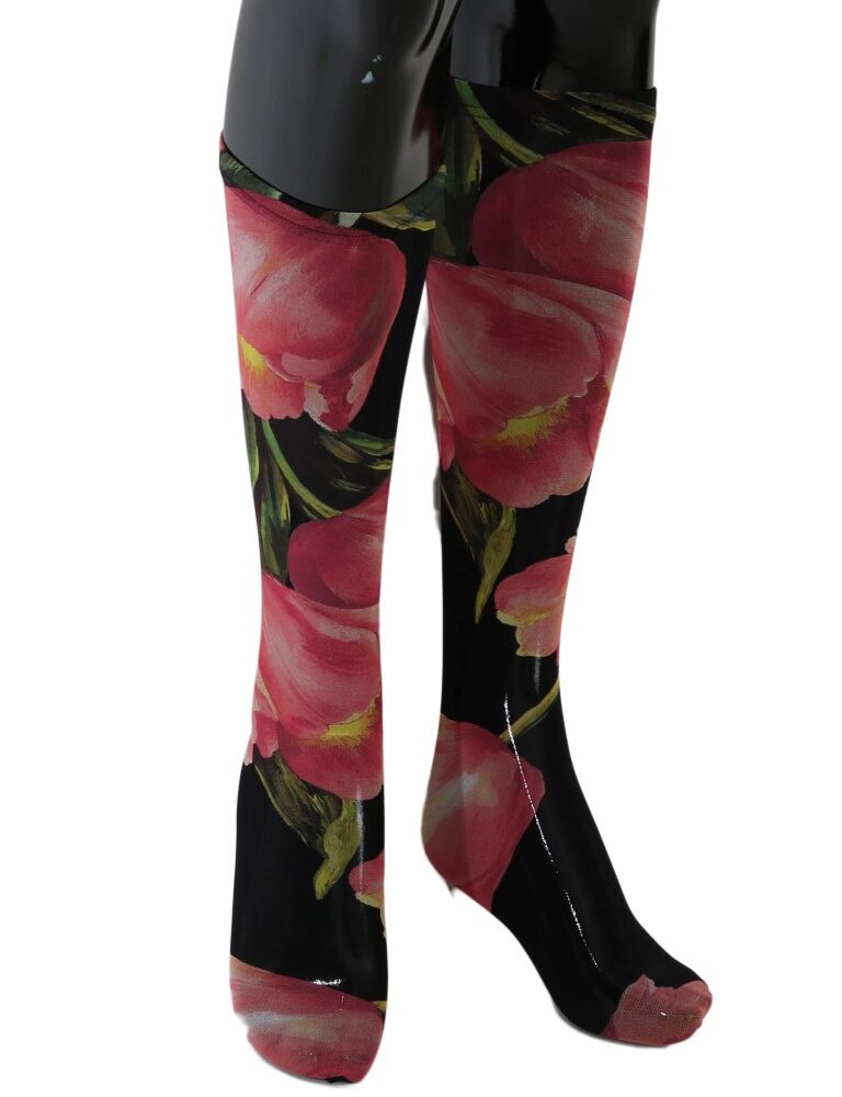 Floral Nylon Stretch Stockings