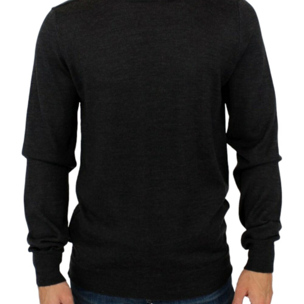 Elegant Gray Crewneck Sweater Pullover