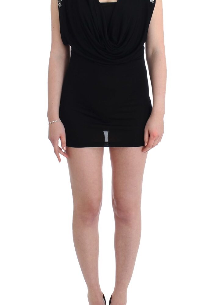 Elegant Draped Neckline Sleeveless Dress