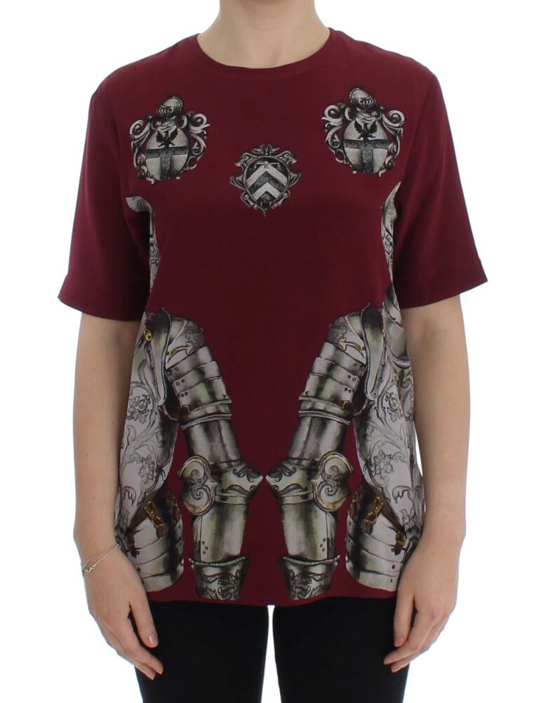Enchanted Sicily Silk Blouse with Knight Print