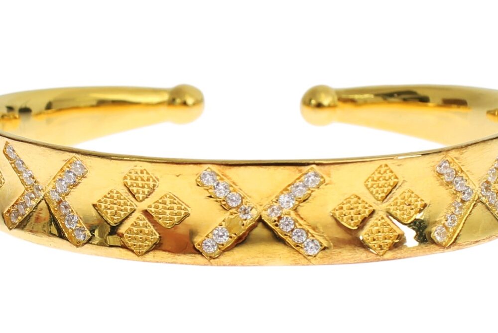Elegant Gold Plated Silver CZ Bracelet