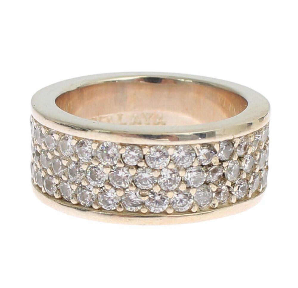 Glamorous Silver CZ Crystal Embellished Ring