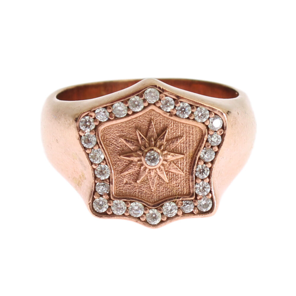 Chic Pink Gold Plated Sterling Silver Ring