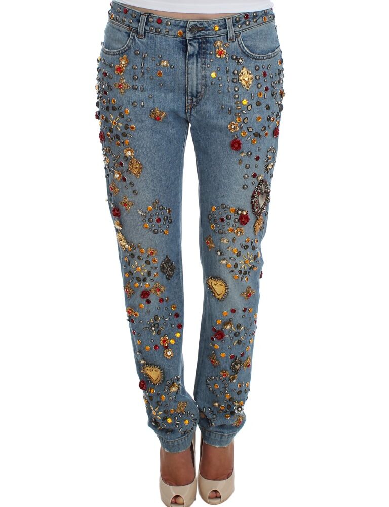 Enchanted Sicily Crystal Heart Boyfriend Jeans