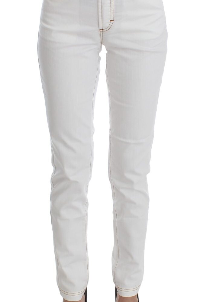 Chic White Slim Fit Denim