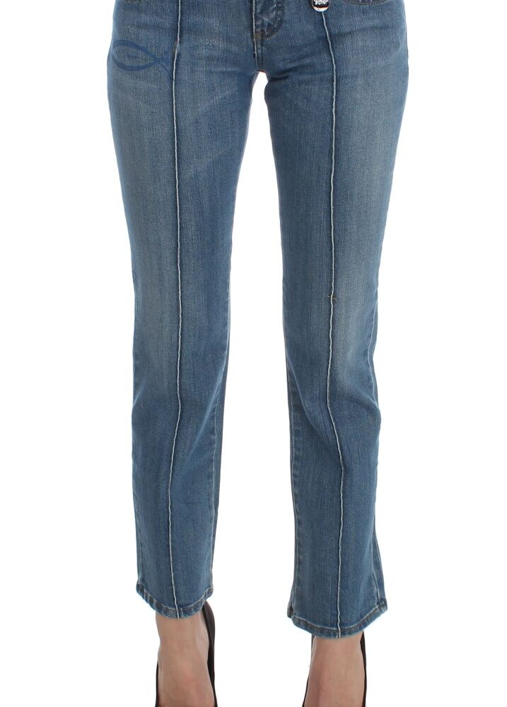 Chic Slim Fit Blue Jeans for the Modern Woman