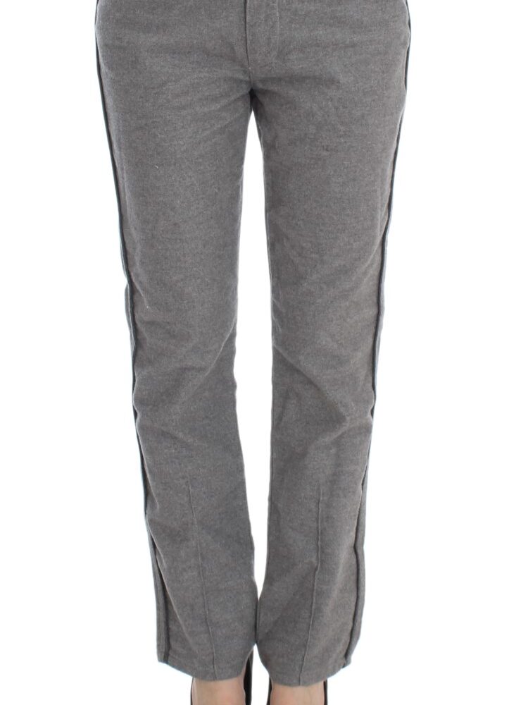 Chic Gray Casual Cotton Pants