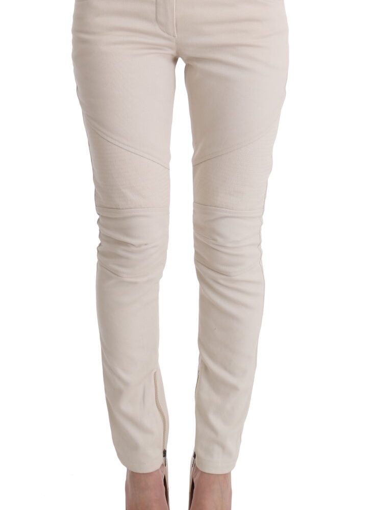 Chic White Slim Fit Denim Treasure