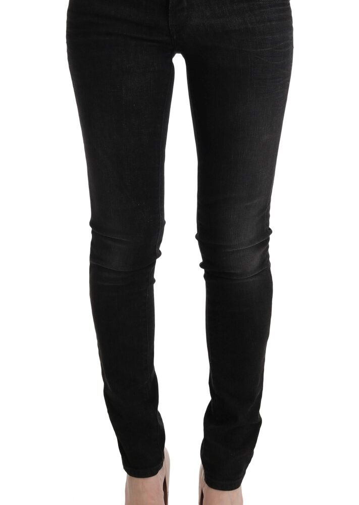 Chic Slim Fit Black Cotton Jeans