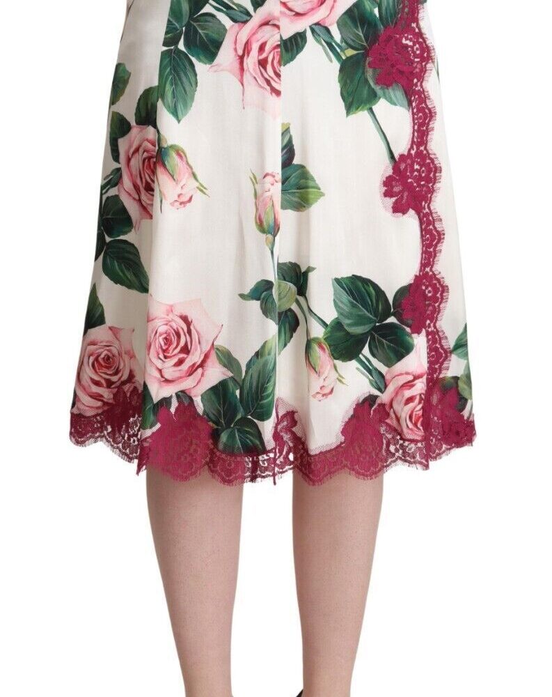 Elegant Floral A-Line Midi Skirt