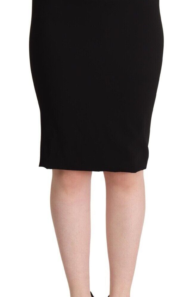 Chic High Waist Pencil Skirt in Black