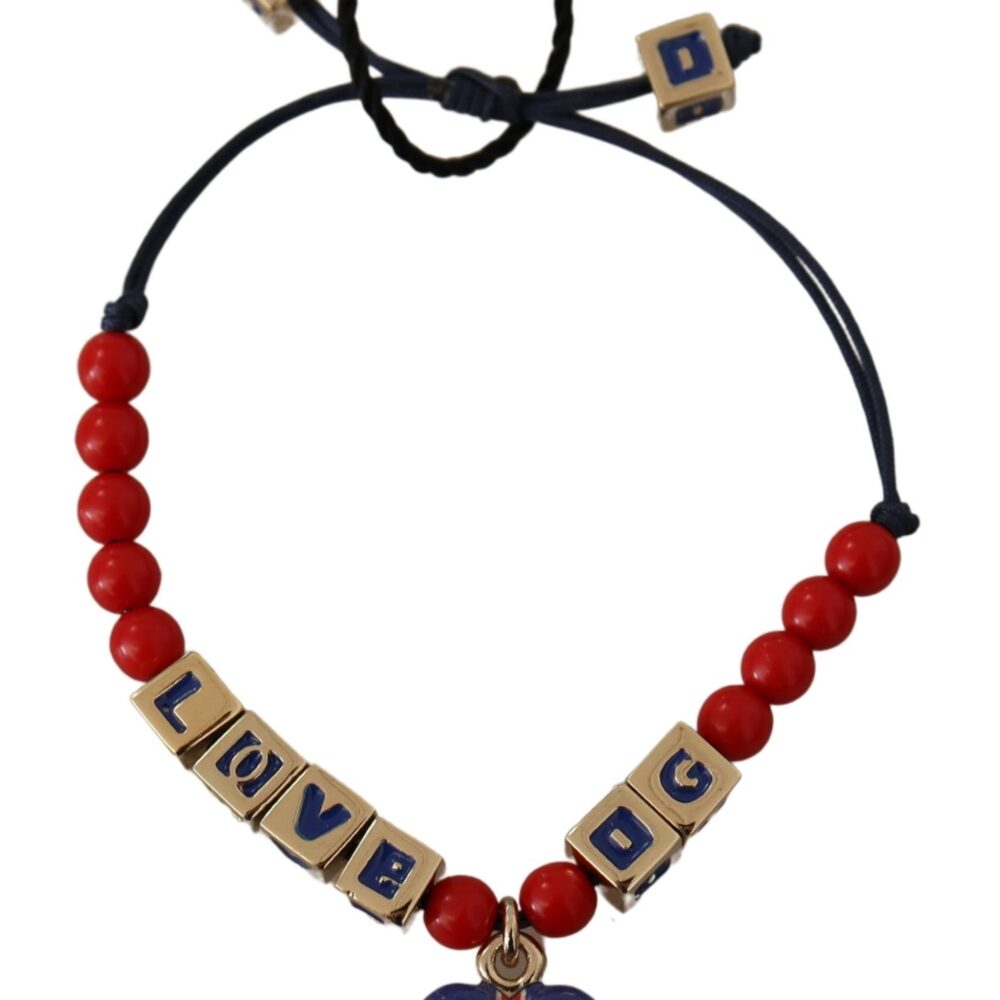 Elegant Blue, Red Glass & Zama Bracelet