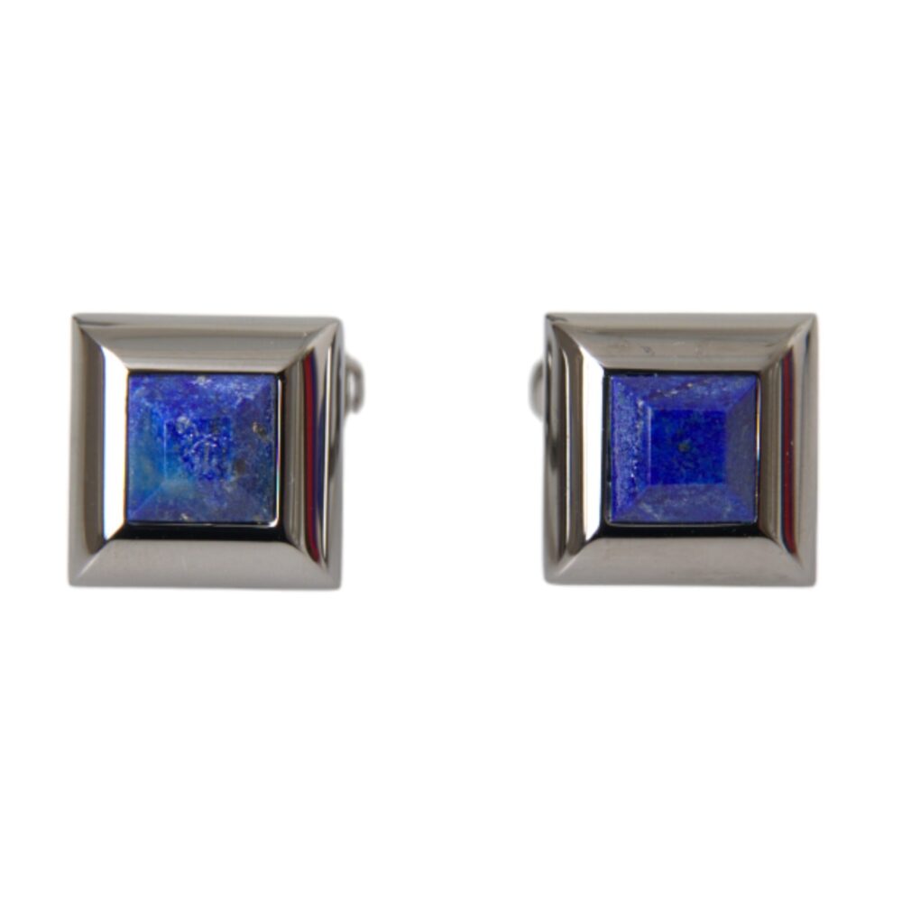 Silver Plated Brass Pin Crystal Cufflinks