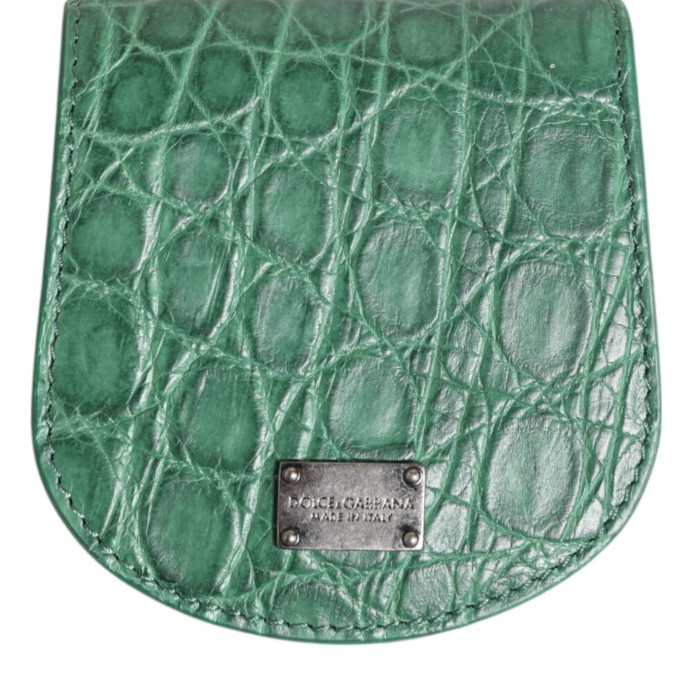 Green Exotic Skin Coin Condom Case Holder Pocket Wallet