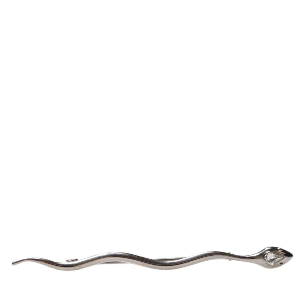 Silver Brass Crystal Spilla Serpente Mens Brooch Pin
