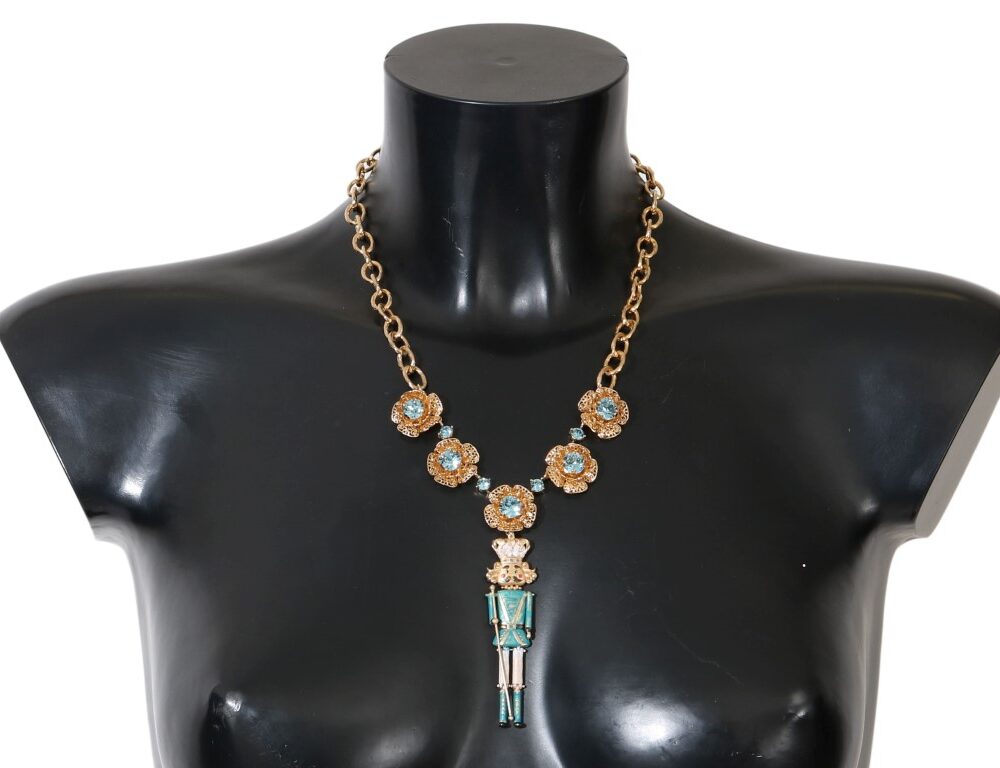 Elegant Gold Crystal Statement Necklace
