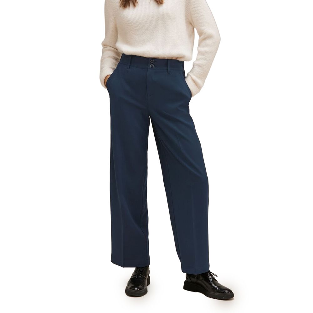 Blue Polyester Pant