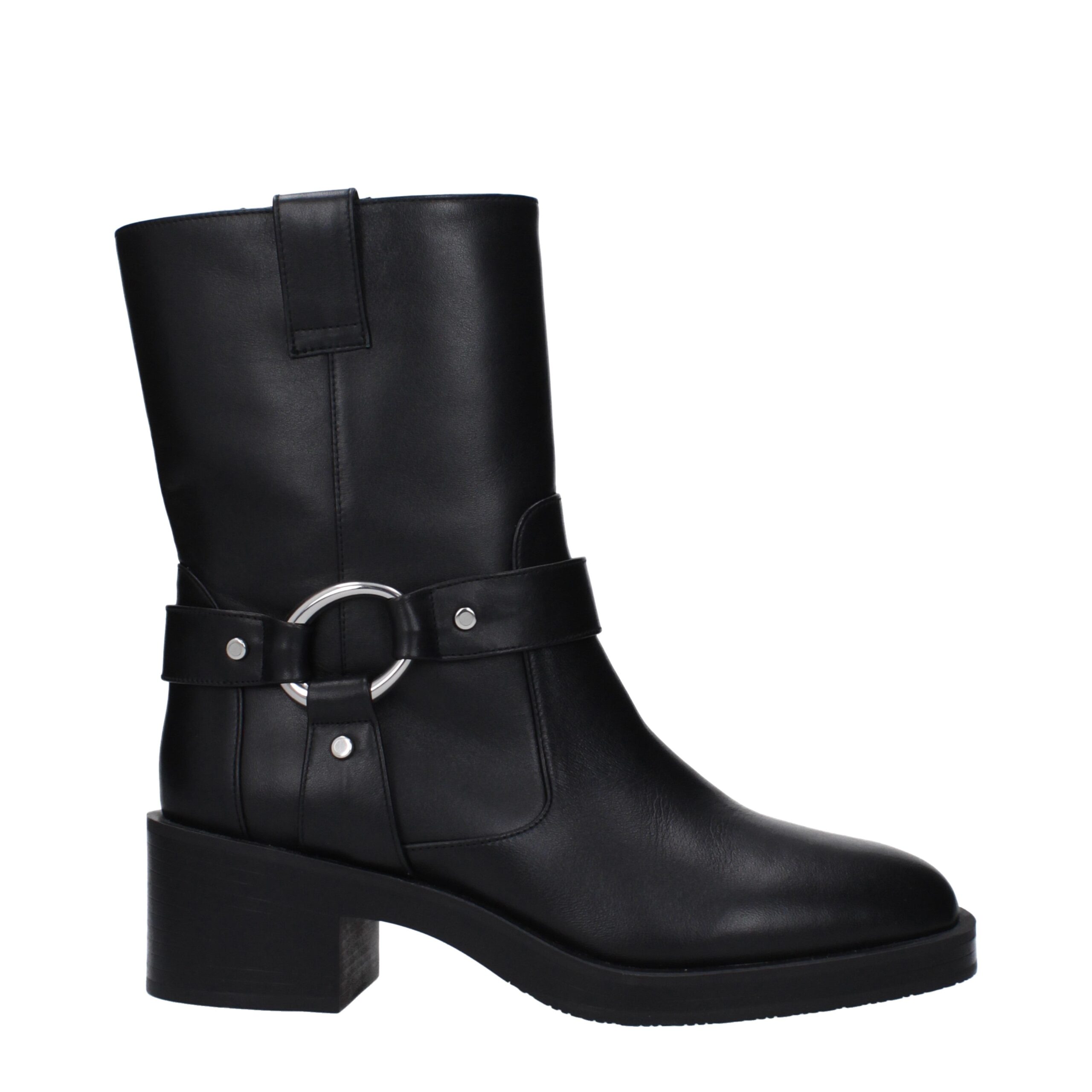 Black Leather Ankle
