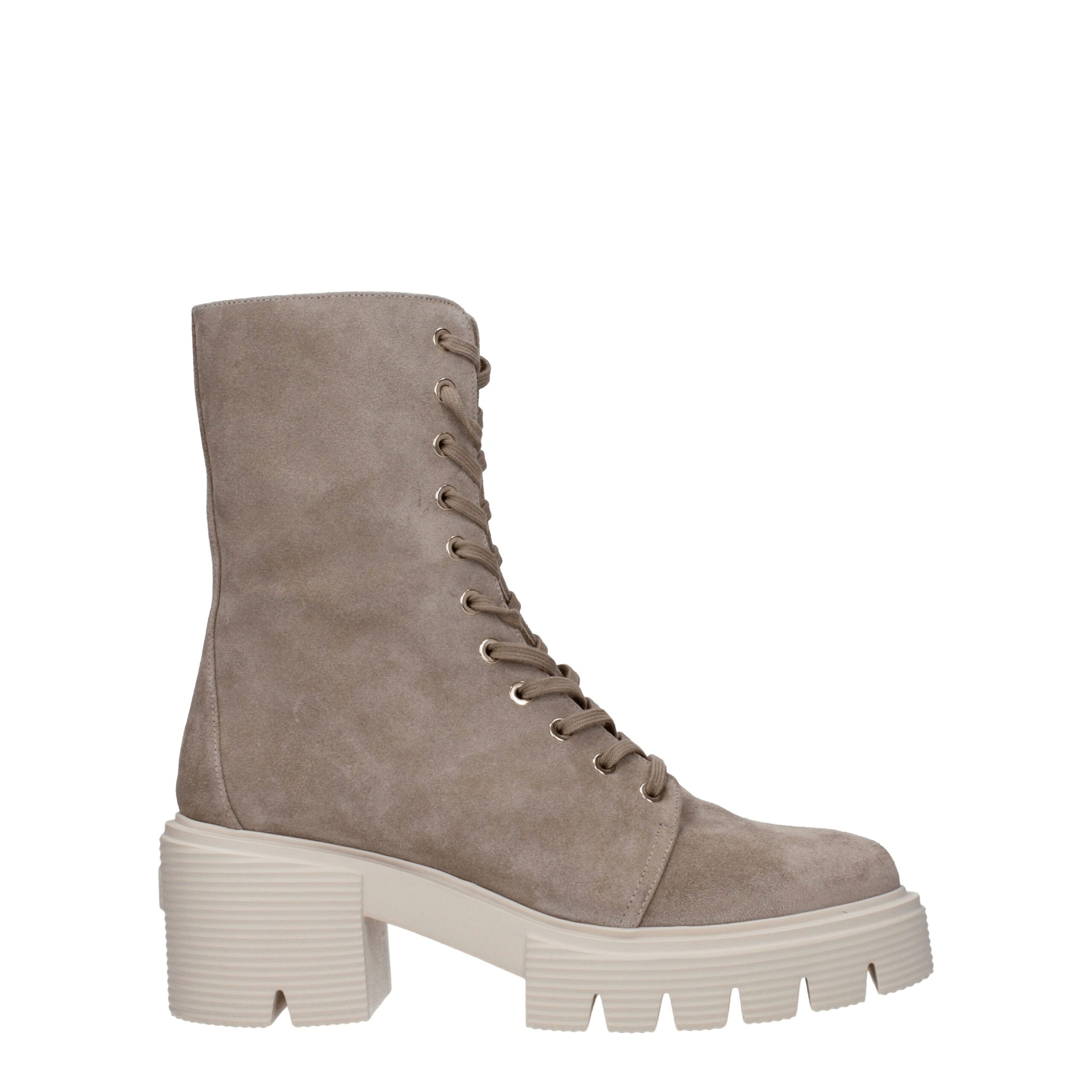 Beige Leather Ankle