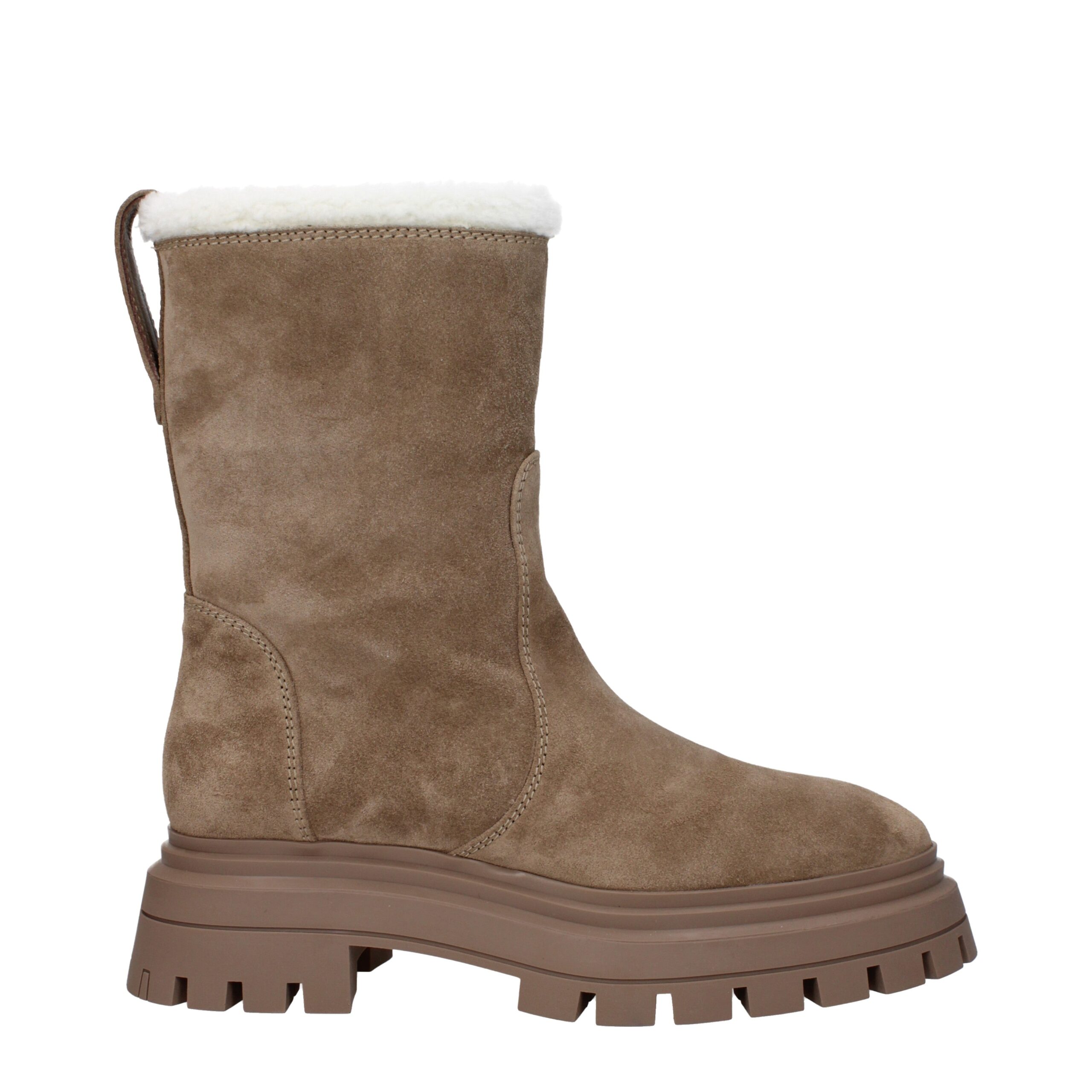 Beige Leather Ankle