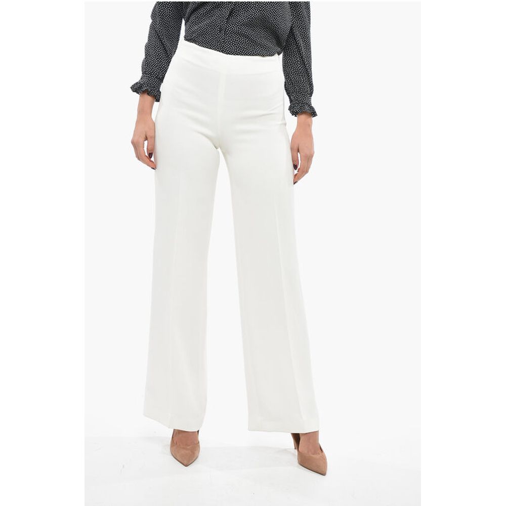 Stretch Viscose Palazzo Pants with Hidden Closure