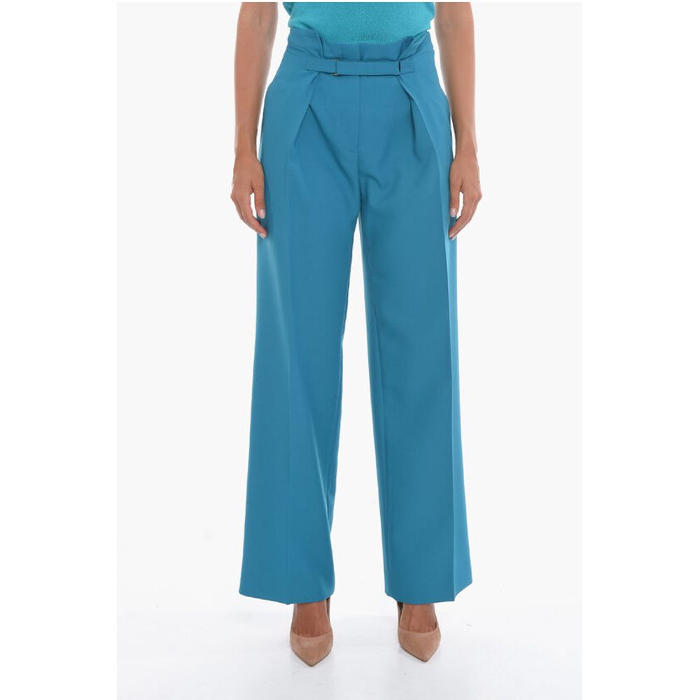 Wide-leg Trousers with Velcro Fastening