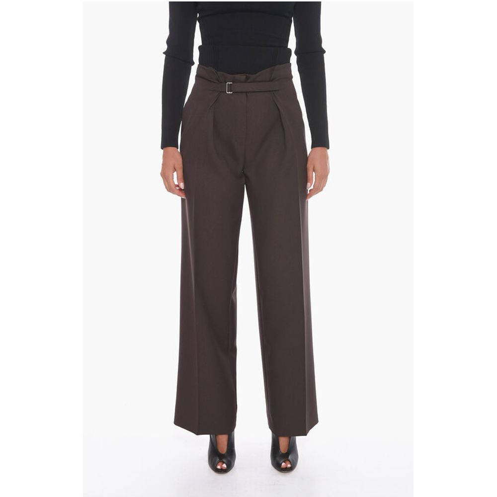 Wide-leg Trousers with Velcro Fastening