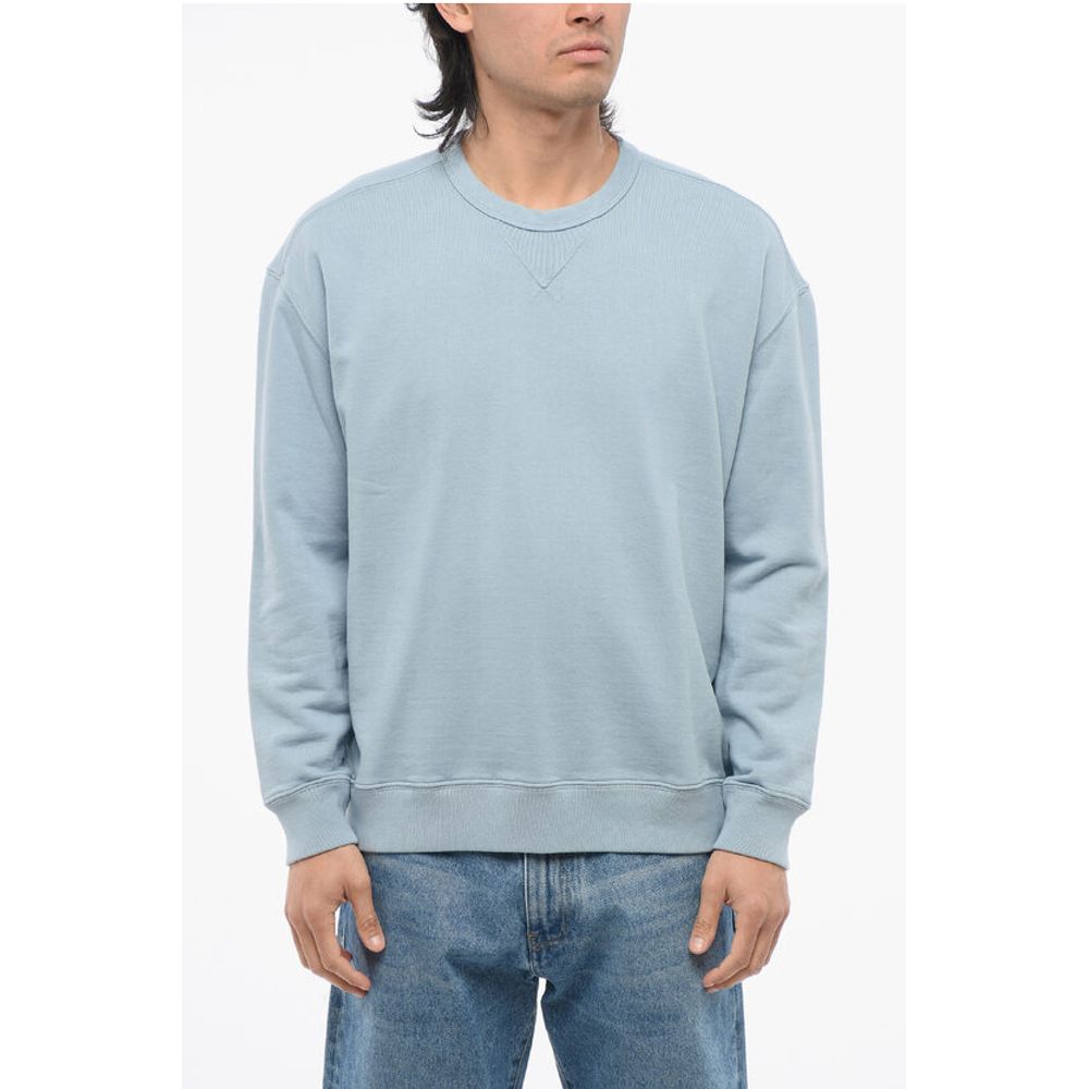 Solid Color Brushed Cotton Crewneck Sweatshirt