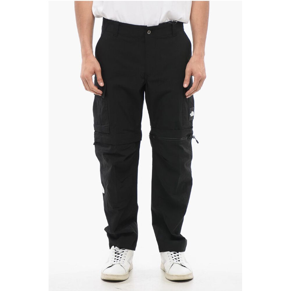 Rip Stop Checked Cargo Pants with Removable Hem
